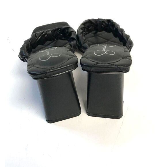 Jessica Simpson Black Slide In Block Heel Slide Sandals Size 10M - Picture 4 of 6